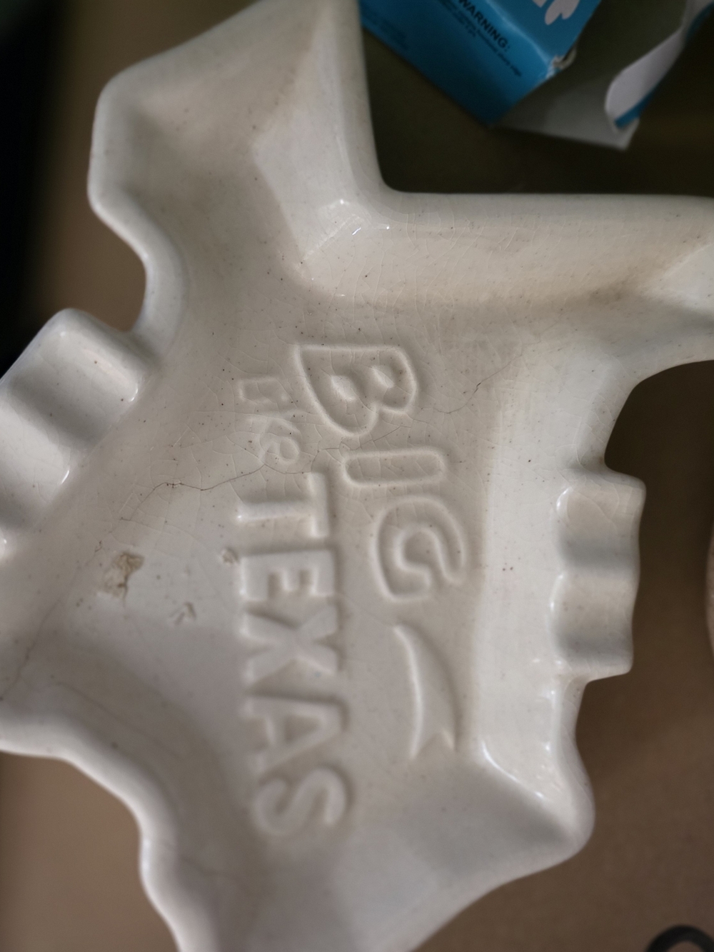 BIG Texas Ceramic Ashtray - White